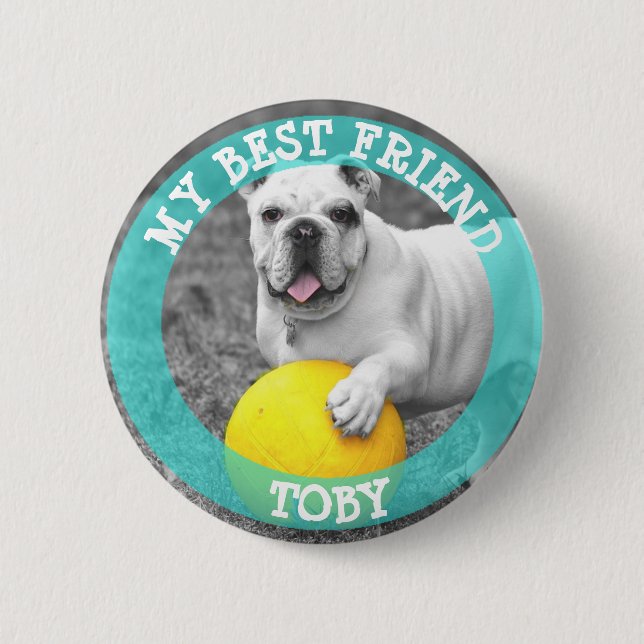 Mi mejor amigo, botón de foto de perro (Anverso)
