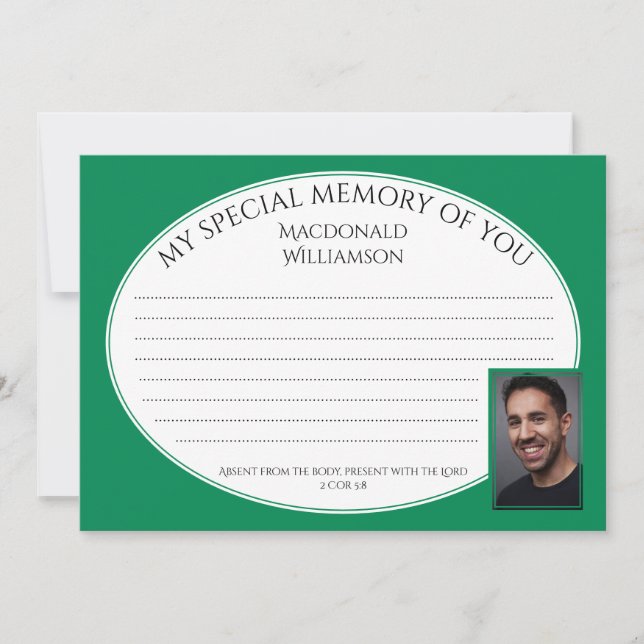 MI MEMORIA ESPECIAL DE USTEDES | Foto | Tarjeta de (Anverso)