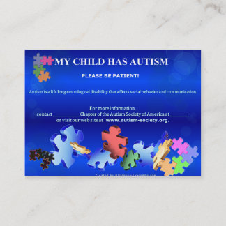 MI NIÑO TIENE tarjeta de AUTISMBusiness