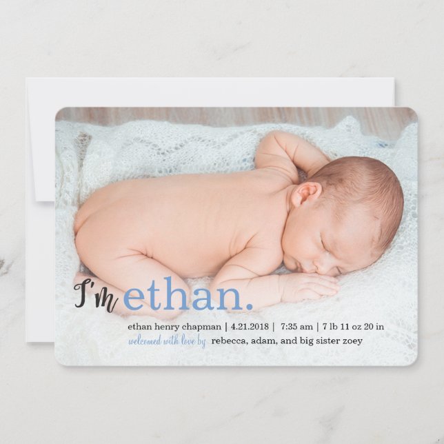 MI NOMBRE: Anuncios de nacimiento moderno (Anverso)