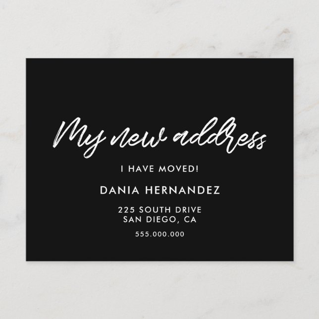 Mi nueva dirección invitación moderna en movimient (Anverso)