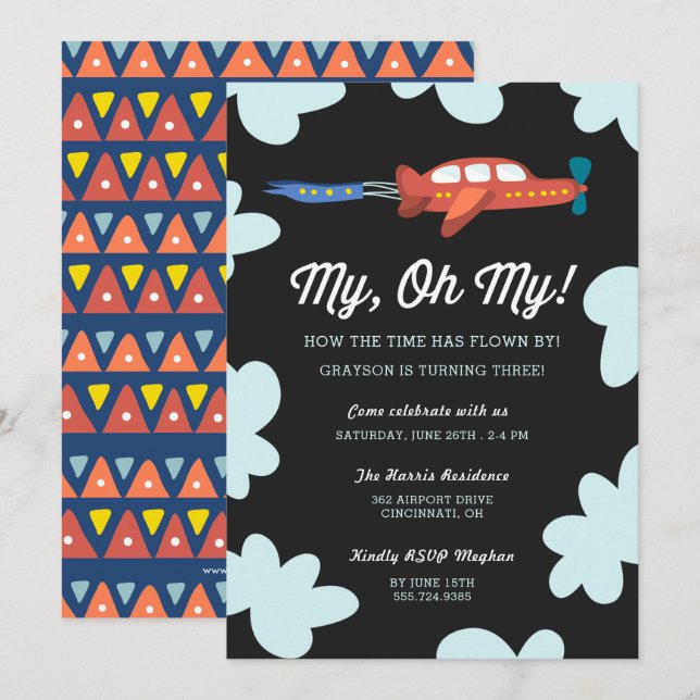 Mi Oh Mi | Invitación a la fiesta de cumpleaños de (Anverso / Reverso)