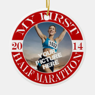 Mi ornamento de la foto del maratón de la primera