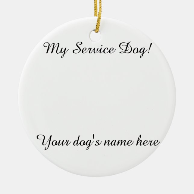 MI ORNAMENTO DE PERRO DE SERVICIO (PERSONALIZABLE) (Frente)