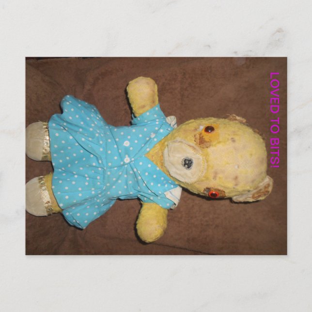 Mi oso de peluche posando en una postal (Anverso)