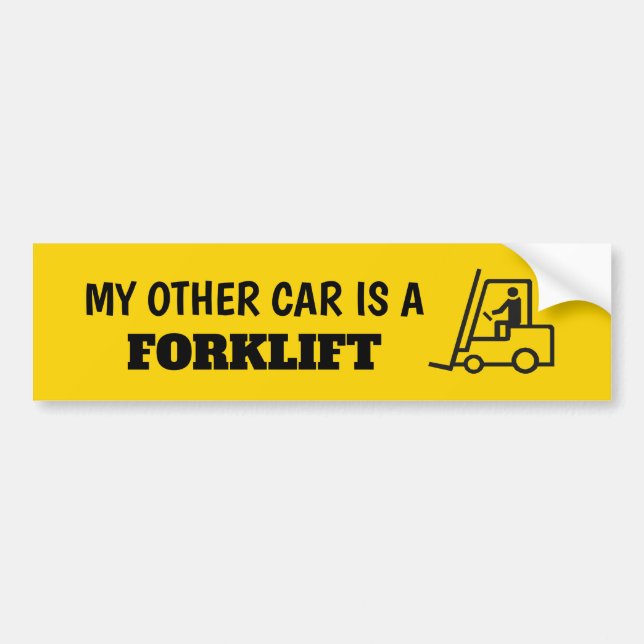 Mi otro auto es un Pegatina de Forklift (Frente)