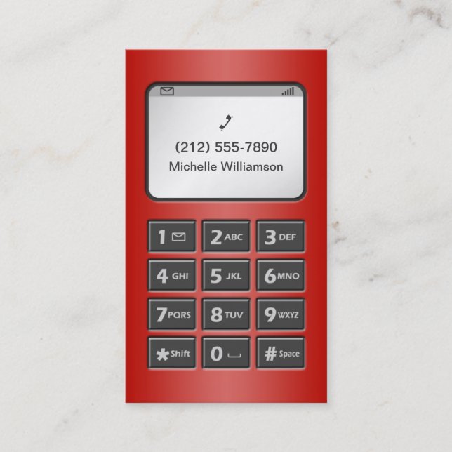 Mi otro teléfono - tarjetas de visita rojas (Anverso)