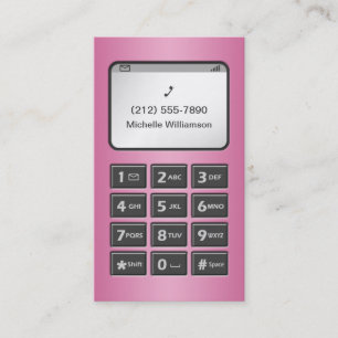 Mi otro teléfono - tarjetas de visita rosadas