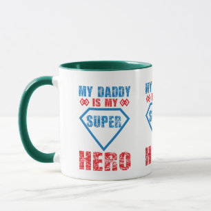 Mi papá es mi superhéroe triple diseño Taza de caf
