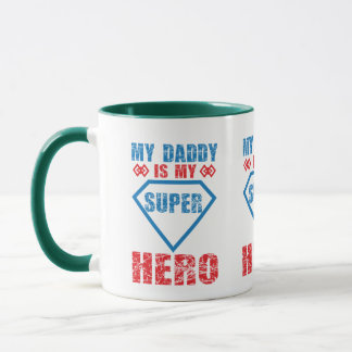 Mi papá es mi superhéroe triple diseño Taza de caf