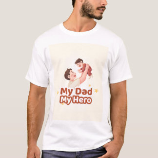 Mi papá mi héroe diseño de camiseta
