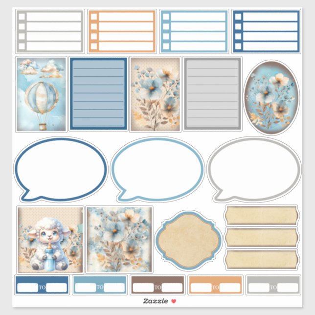 Mi Pegatina de planificación de cordero pequeño (Hoja)