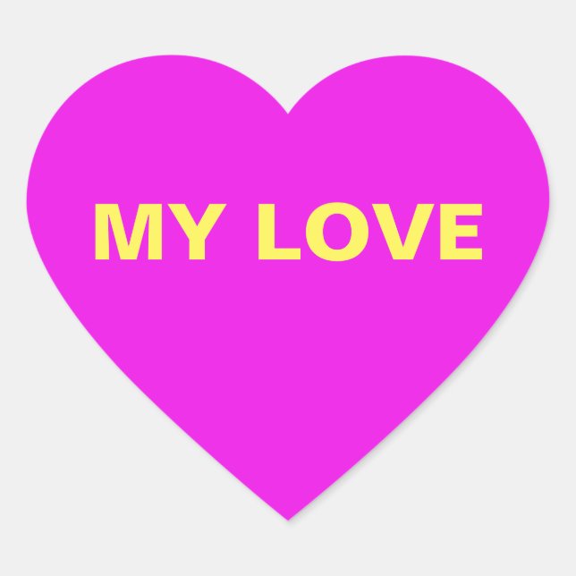 Mi Pegatina del corazón rosado amoroso (Anverso)