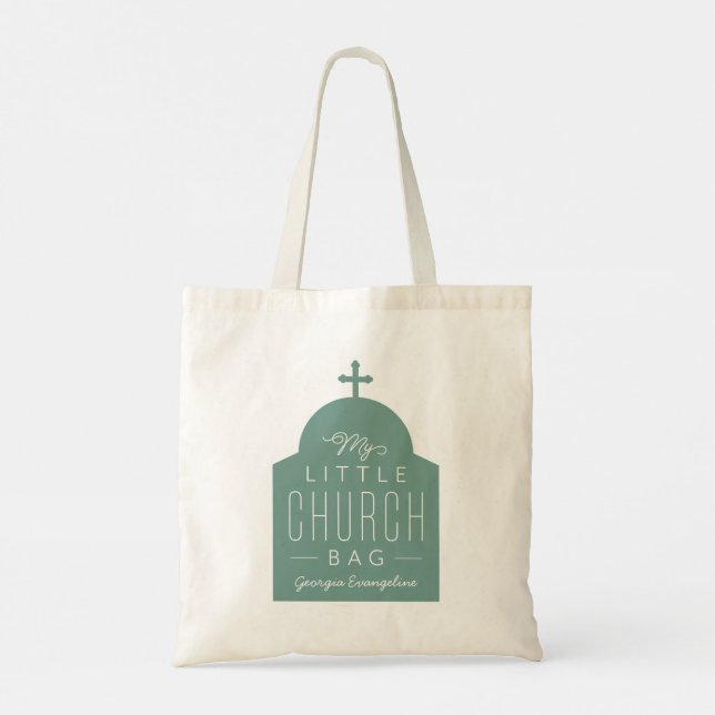 Mi pequeña bolsa de iglesia lindo tote de la cúpul (Reverso)