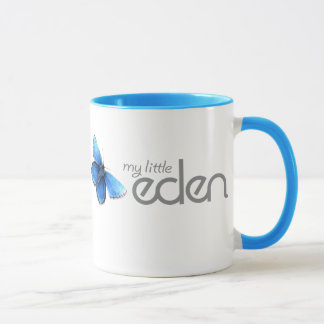 mi pequeña taza azul de la mariposa de eden