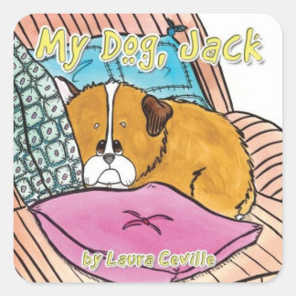Mi perro Jack Pegatina por Laura Ceville