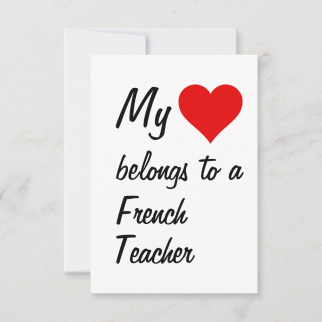 Mi Pertenece A Una Tarjeta De Profesora Francesa (Anverso)