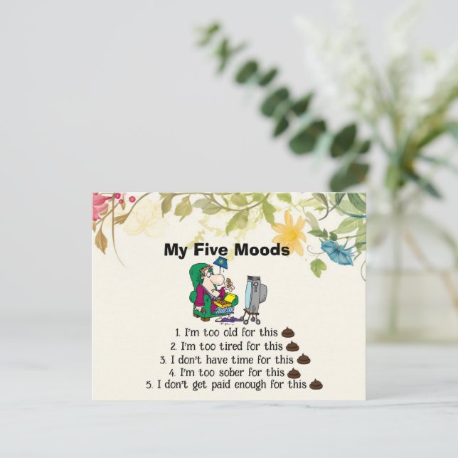 Mi postal de cinco estados de ánimo (Anverso de pie)