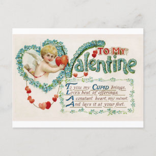 Mi postal de San Valentín de Cherub Vintage