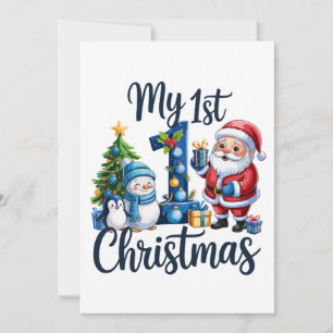 Mi primer 1er Navidad Azul Bebé Niño Xmas Muñeco d