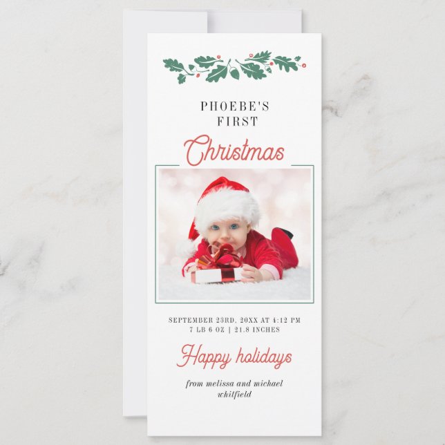 Mi primer anuncio de natalidad de fotos de bebé de (Anverso)