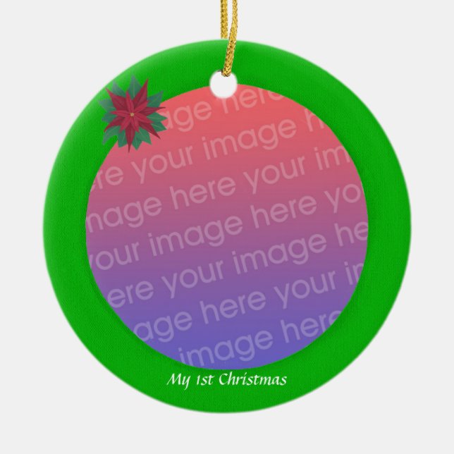 Mi primer bebé de Navidad Ornamento Verde (Frente)