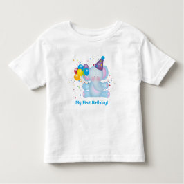 Mi primer cumpleaños bebé elefante bebé camiseta