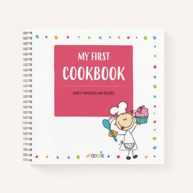"MI PRIMER LIBRO DE COCINA" Niños Receta Cuaderno  (Anverso)