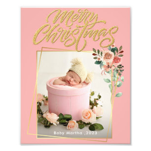 Mi primer nombre navideño año poster de fotos para
