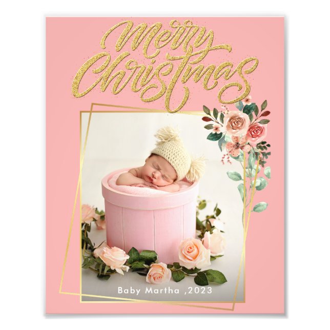 Mi primer nombre navideño año poster de fotos para (Frente)