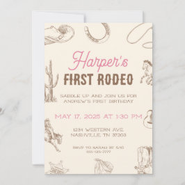 Mi Primer Rodeo Invitación de Cumpleaños 1er Cumpl