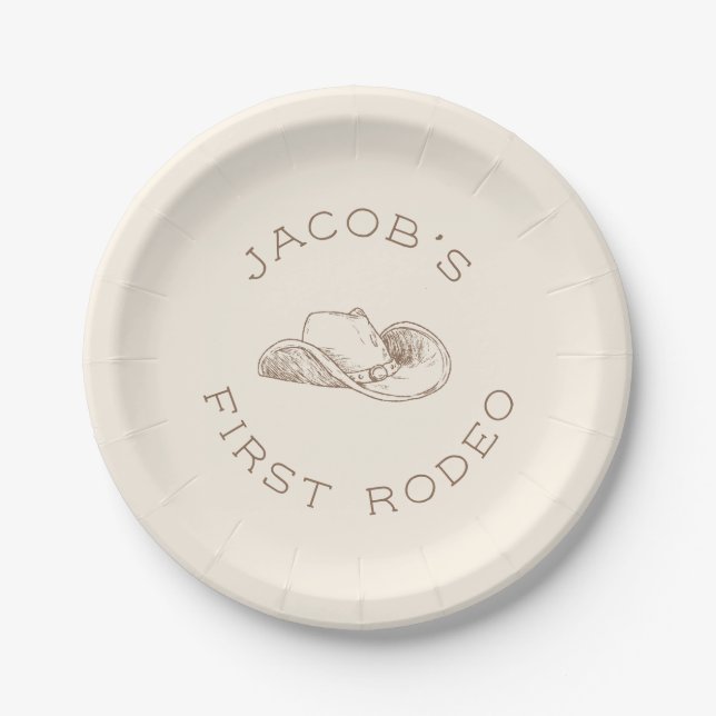 Mi Primer Rodeo Plato de Papel Personalizable para (Anverso)