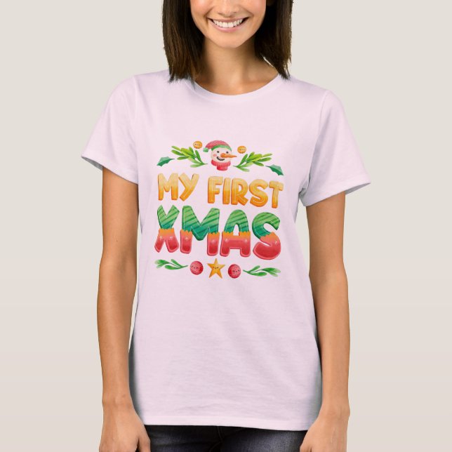 Mi primera camiseta de Navidades navideños (Anverso)