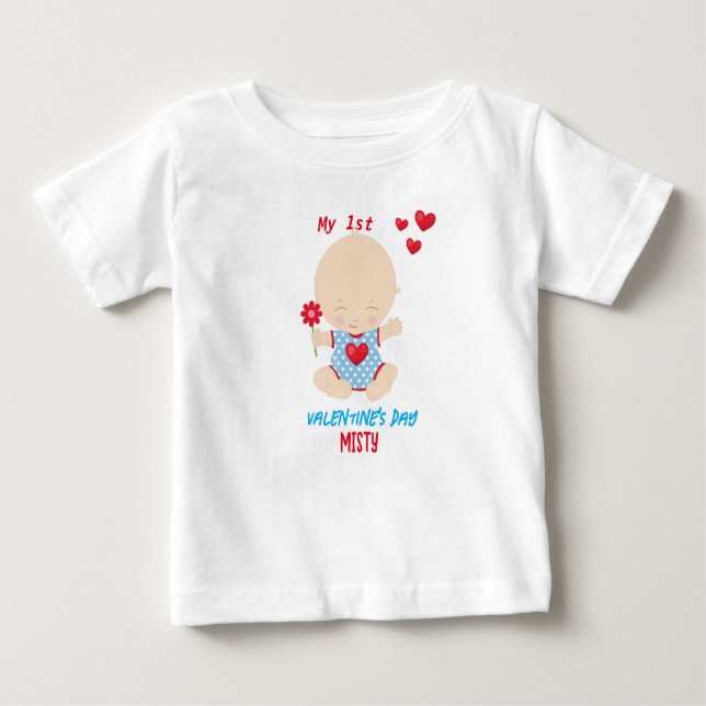 Mi primera Día de San Valentín bebé camiseta (Anverso)