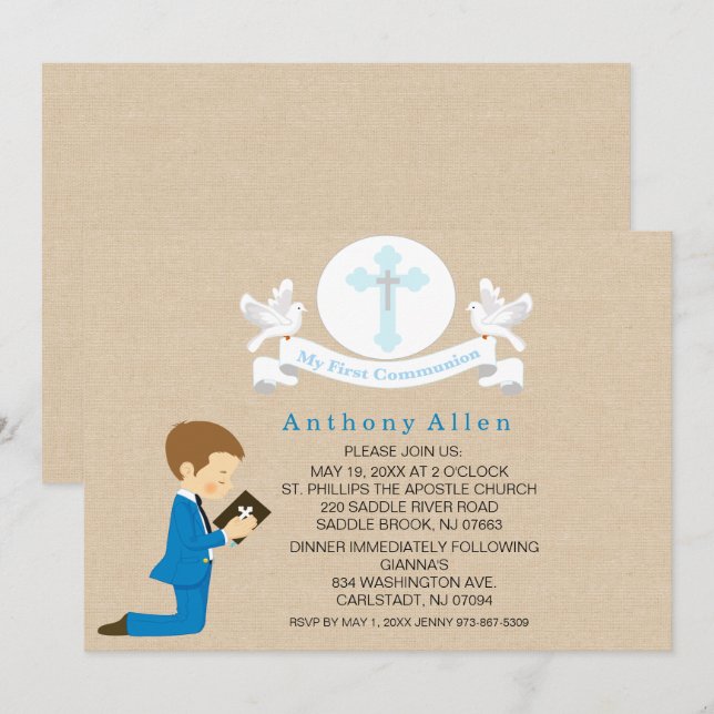 Mi primera invitación del arrodillamiento del (Anverso / Reverso)