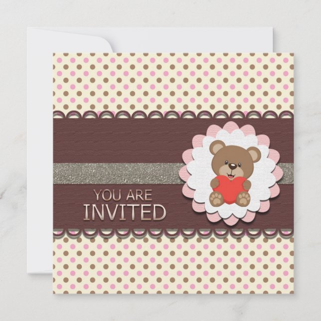 Mi primera invitación del cumpleaños de Beary (Anverso)