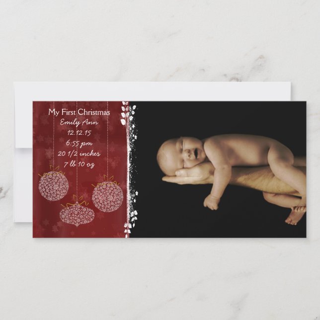 Mi primera Navidad 3 Ornamentos blancos (Anverso)