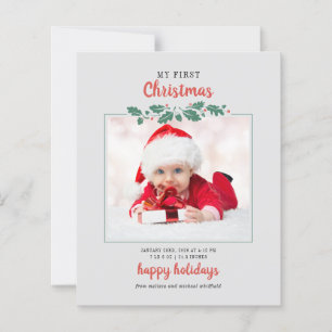 Mi primera tarjeta navideña para festividad de beb