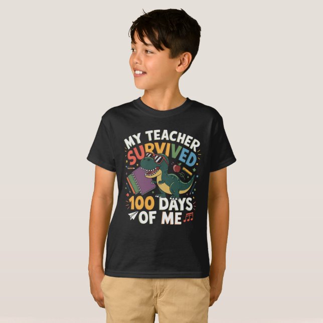 Mi profesor sobrevivió a la camiseta del año escol (Anverso completo)