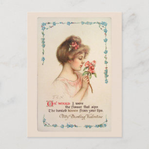 Mi Querido Tarjeta Postal Vintage de San Valentín