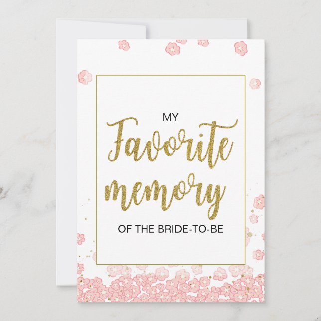 Mi recuerdo favorito de la novia Letrero | Rosa Do (Anverso)