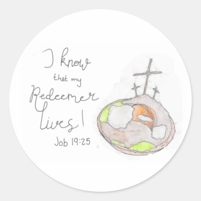 Mi redentor vive Pegatina de Pascua (Anverso)