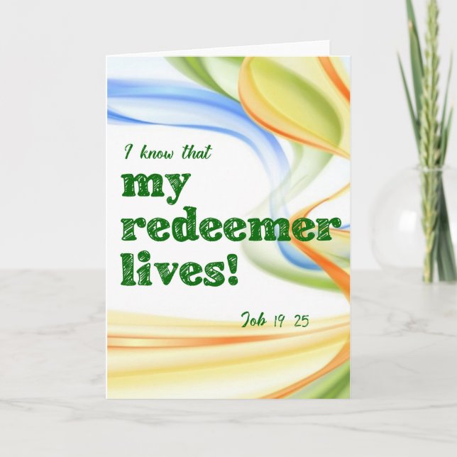 ¡Mi Redentor Vive! Tarjeta vertical de la biblia c (Anverso)