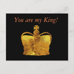 Mi Rey Corona Dorada Tarjeta Postal Personalizada