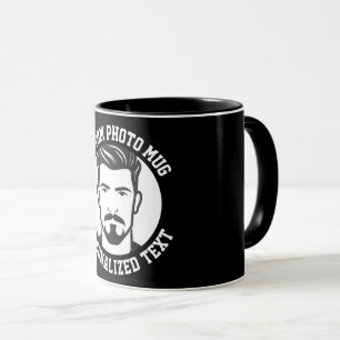 Mi rostro en una taza combinada personalizada NEGR