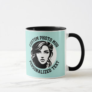 Mi Rostro en una Taza Combinada Personalizada TURQ