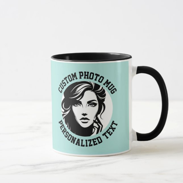 Mi Rostro en una Taza Combinada Personalizada TURQ (Derecha)