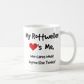 Mi Rottweiler me ama - taza de café de Rottweiler