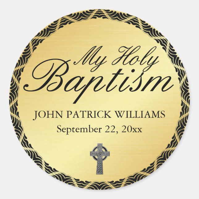 Mi sagrado bautismo Sello para sobres de oro con c (Anverso)