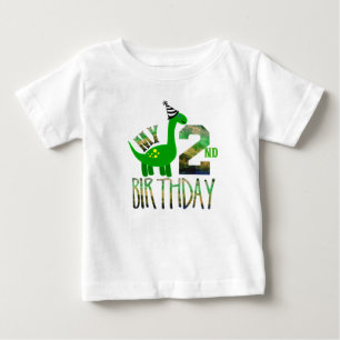 Mi segunda camiseta bebé Fiesta de dinosaurio
